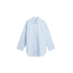 The Frankie Shop Derris Cotton Shirt - Periwinkle Blue - Oversized Minimalist Tops in Purple - Shop at Luxury Shoes 
