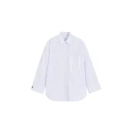 The Frankie Shop Derris Shirt - White/Black Mix Stripe - Oversized Minimalist Tops in Multicolour - Shop at Luxury Shoes 