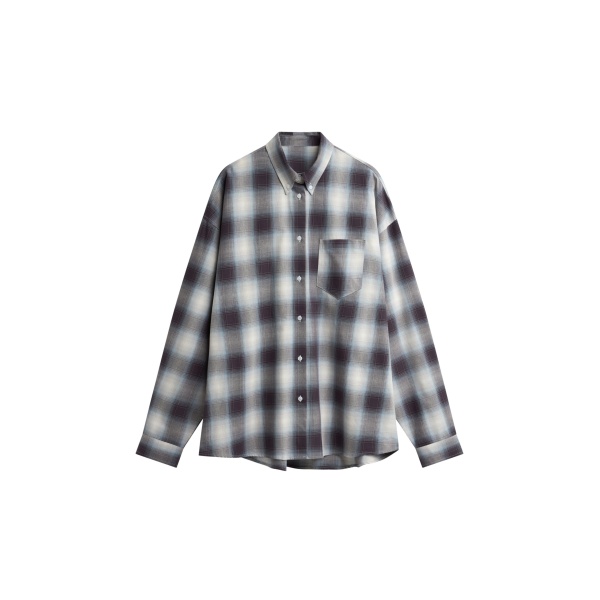 The Frankie Shop Devv Shirt - Checked Blue - Oversized Minimalist Tops in Multicolour - Shop at Luxury Shoes 