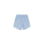 The Frankie Shop Deya Fluid Mini Boxer Shorts - Blue/White Stripe - Oversized Minimalist Shorts in Multicolour - Shop at Luxury Shoes 