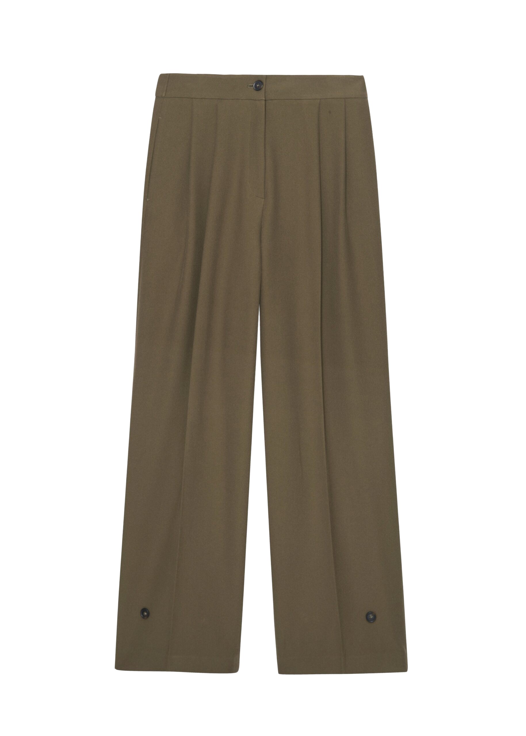 The Frankie Shop Dina Pleated Trousers – Khaki