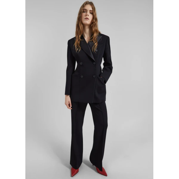 The Frankie Shop Dorotea Flared Pants - Black - Oversized Minimalist Pants in Black - Shop at Luxury Shoes 