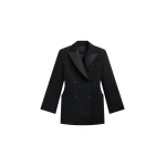 The Frankie Shop Dorotea Hourglass Smoking Blazer - Black - Oversized Minimalist Jackets in Black - Shop at Luxury Shoes 