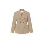 The Frankie Shop Doyer Cinched Blazer - Beige - Oversized Minimalist Jackets in Beige - Shop at Luxury Shoes 
