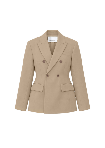 The Frankie Shop Doyer Cinched Blazer - Beige - Oversized Minimalist Jackets in Beige - Shop at Luxury Shoes 