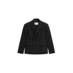The Frankie Shop Doyer Cinched Blazer - Black - Oversized Minimalist Jackets in Black - Shop at Luxury Shoes 