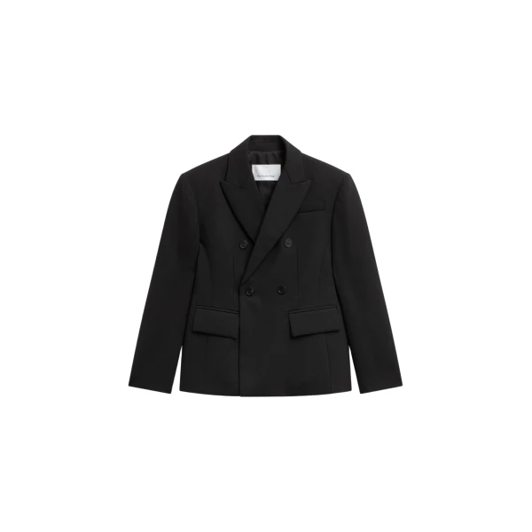 The Frankie Shop Doyer Cinched Blazer - Black - Oversized Minimalist Jackets in Black - Shop at Luxury Shoes 
