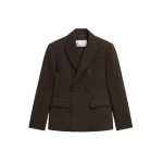 The Frankie Shop Doyer Cinched Blazer - Brown - Oversized Minimalist Jackets in Beige - Shop at Luxury Shoes 