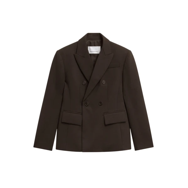 The Frankie Shop Doyer Cinched Blazer - Brown - Oversized Minimalist Jackets in Beige - Shop at Luxury Shoes 