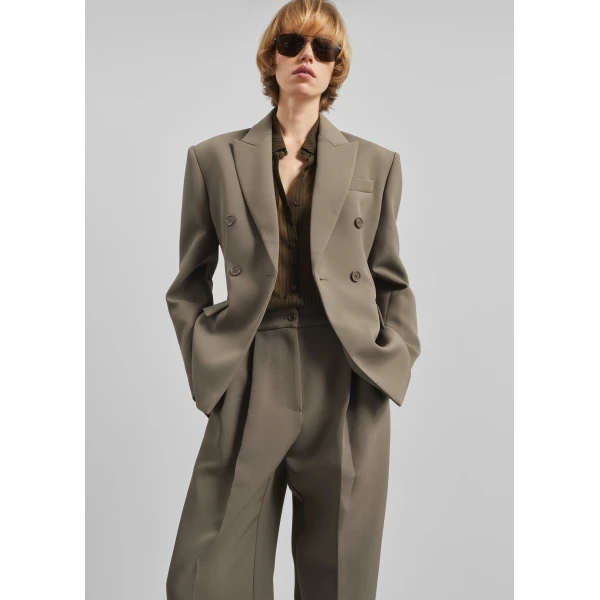 The Frankie Shop Doyer Cinched Blazer – Moss Green, view 2