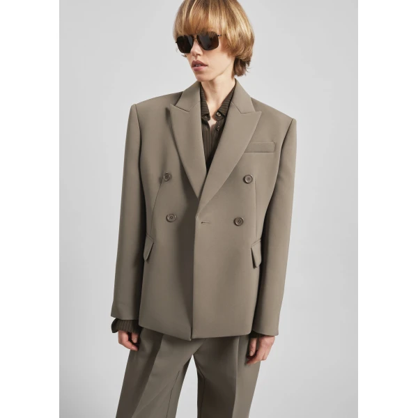 The Frankie Shop Doyer Cinched Blazer – Moss Green, view 5