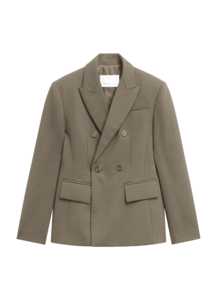 The Frankie Shop Doyer Cinched Blazer - Moss Green - Oversized Minimalist Jackets in Green - Shop at Luxury Shoes 