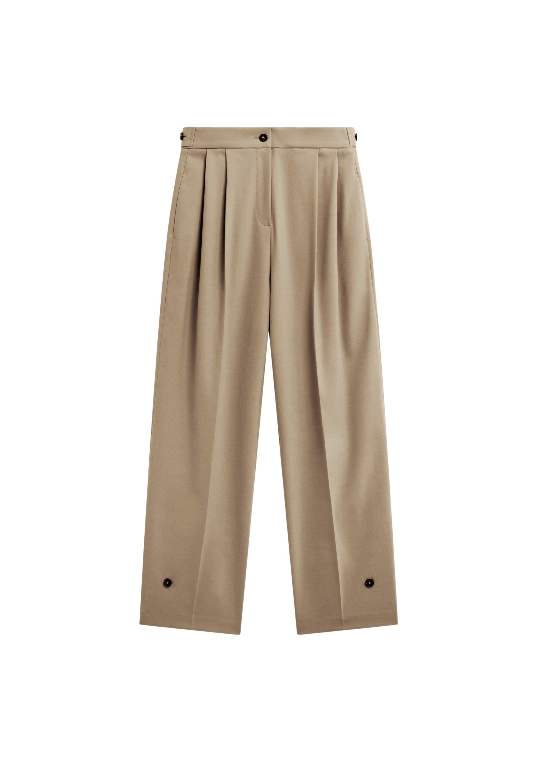 The Frankie Shop Doyer Pleated Trousers – Beige