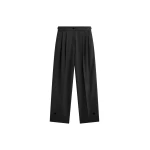 The Frankie Shop Doyer Pleated Trousers - Black - Oversized Minimalist Pants in Black - Shop at Luxury Shoes 