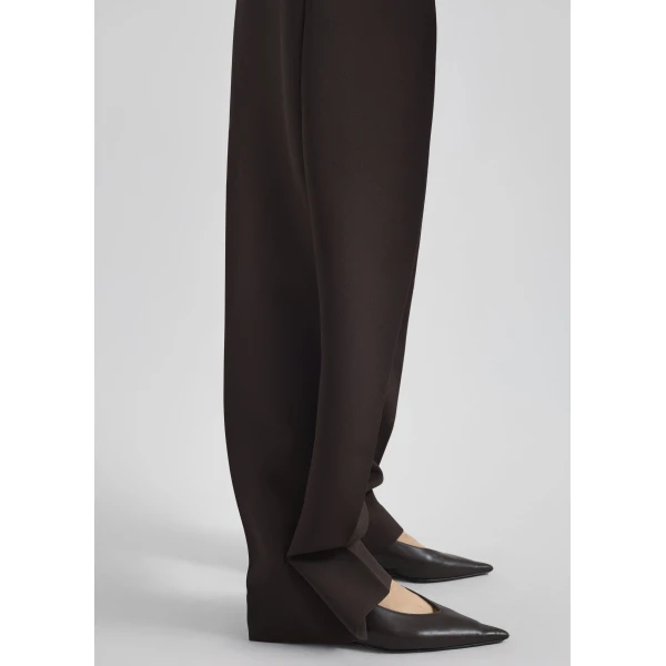 The Frankie Shop Doyer Pleated Trousers - Brown - Oversized Minimalist Pants in Beige - Shop at Luxury Shoes 