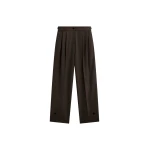 The Frankie Shop Doyer Pleated Trousers - Brown - Oversized Minimalist Pants in Beige - Shop at Luxury Shoes 