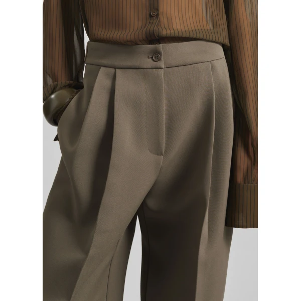 The Frankie Shop Doyer Pleated Trousers – Moss Green, view 5
