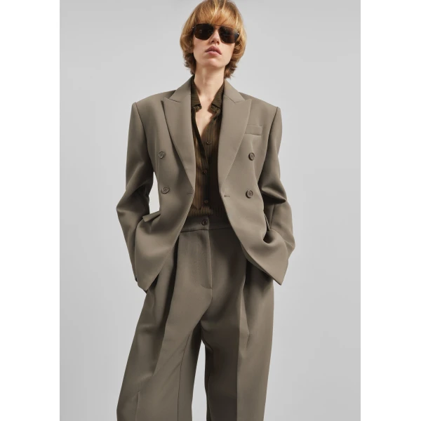 The Frankie Shop Doyer Pleated Trousers – Moss Green, view 6