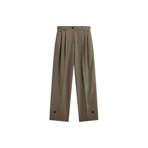 The Frankie Shop Doyer Pleated Trousers – Moss Green