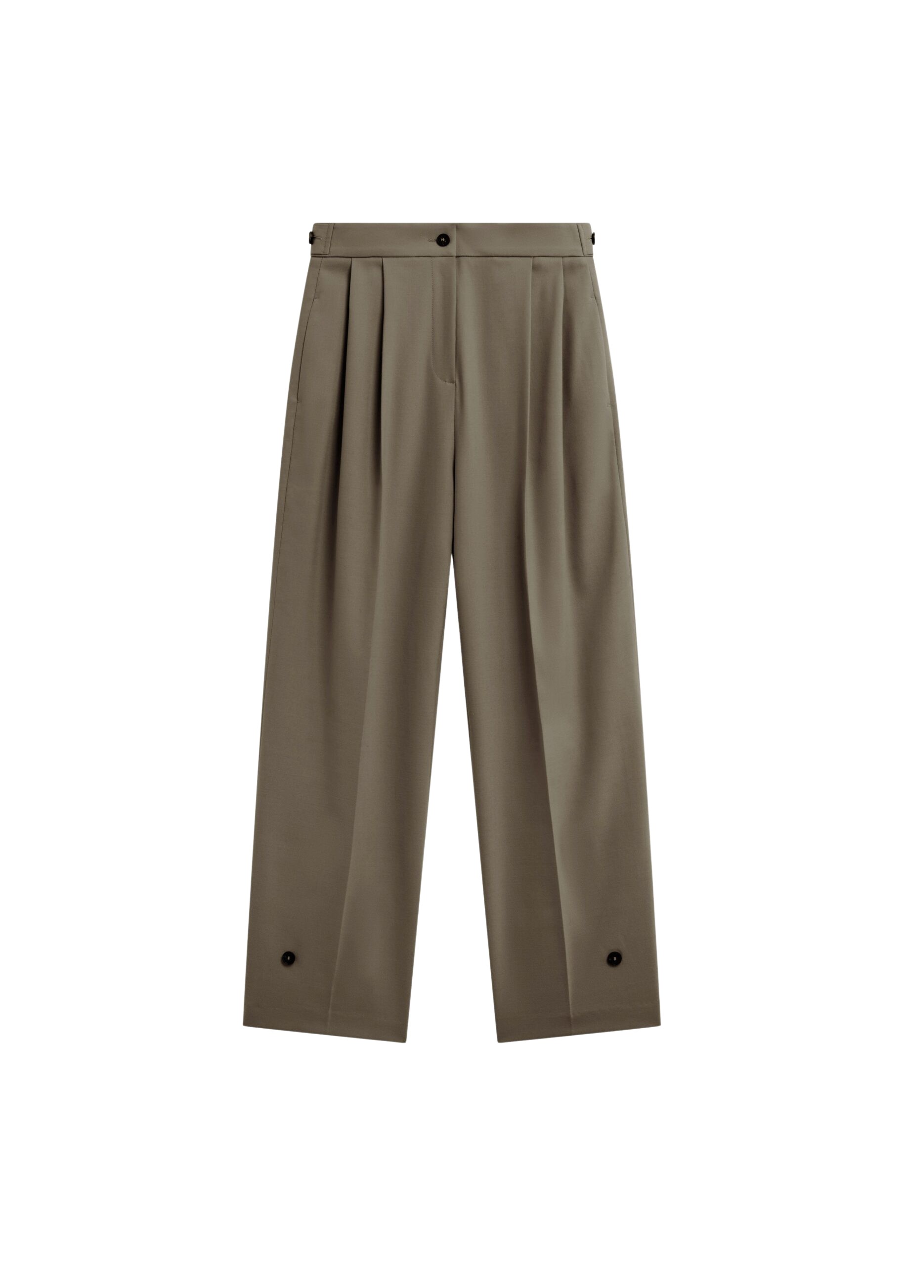 The Frankie Shop Doyer Pleated Trousers – Moss Green