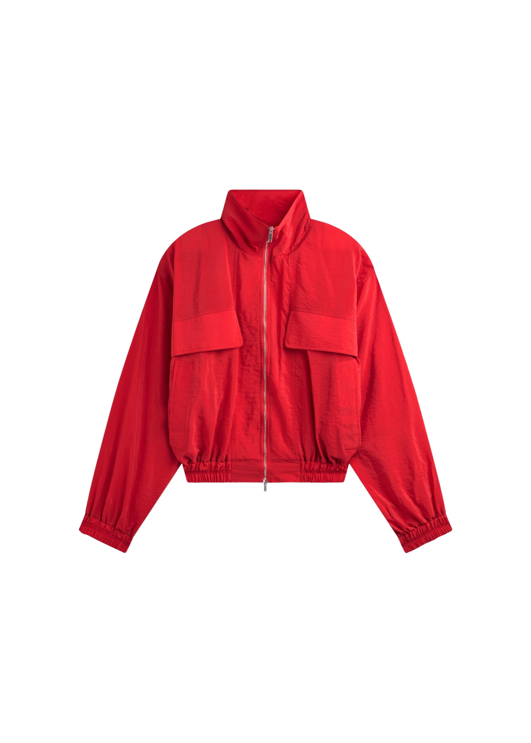 The Frankie Shop Drea Sheer Bomber Jacket – Red