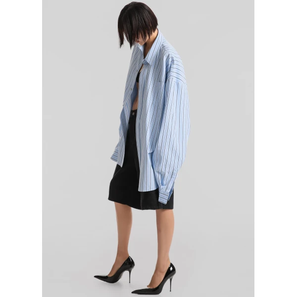 The Frankie Shop Drimna Shirt – Blue Stripe, view 2