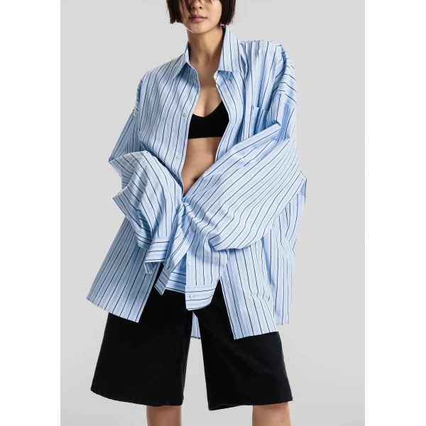 The Frankie Shop Drimna Shirt – Blue Stripe, view 4
