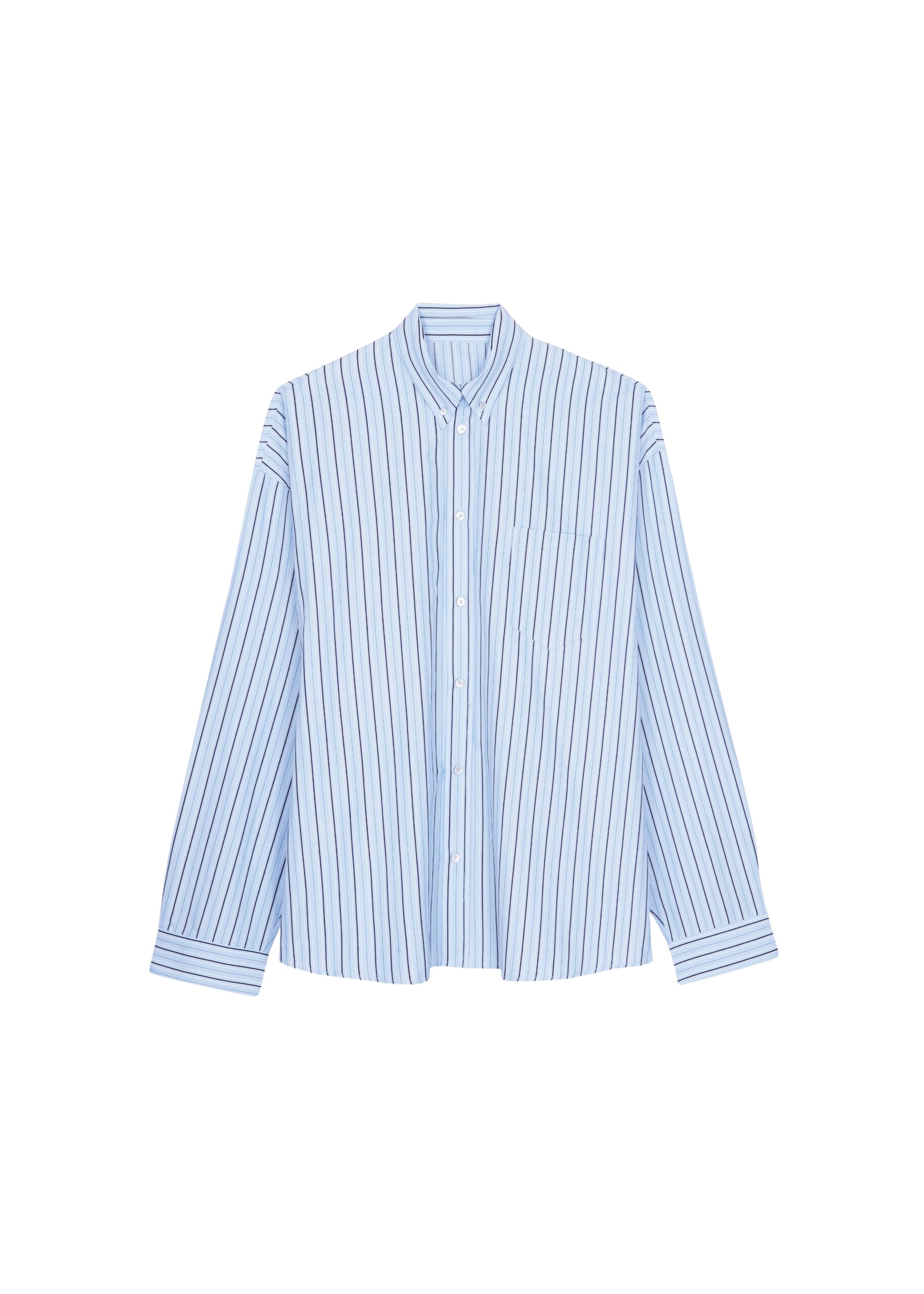 The Frankie Shop Drimna Shirt - Blue Stripe - Oversized Minimalist Tops in Multicolour - Shop at Luxury Shoes 