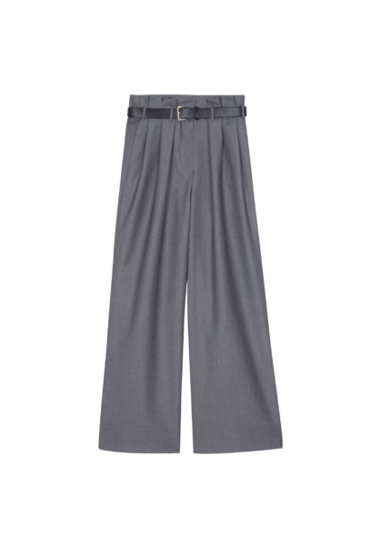 The Frankie Shop Dulverton Pleated Trousers - Grey - Oversized Minimalist Pants in Grey - Shop at Luxury Shoes 