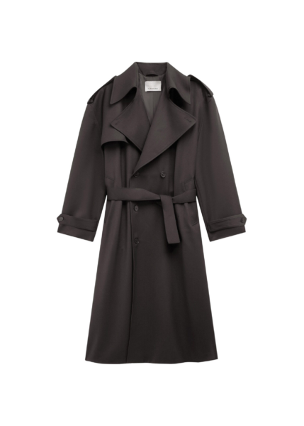 The Frankie Shop Dursley Tailored Trench Coat - Brown - Oversized Minimalist Coats in Beige - Shop at Luxury Shoes 