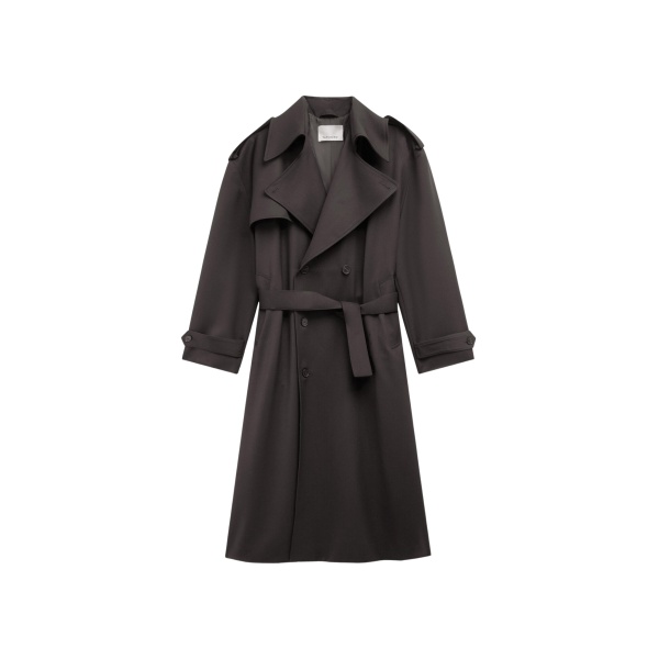 The Frankie Shop Dursley Tailored Trench Coat - Brown - Oversized Minimalist Coats in Beige - Shop at Luxury Shoes 