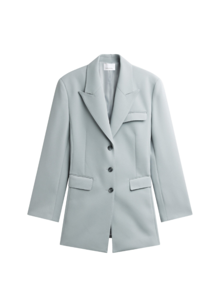 The Frankie Shop Duved Cinched Blazer - Slate Grey - Oversized Minimalist Jackets in Grey - Shop at Luxury Shoes 