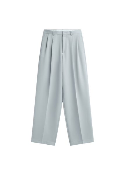 The Frankie Shop Duved Pleated Trousers - Slate Grey - Oversized Minimalist Pants in Grey - Shop at Luxury Shoes 