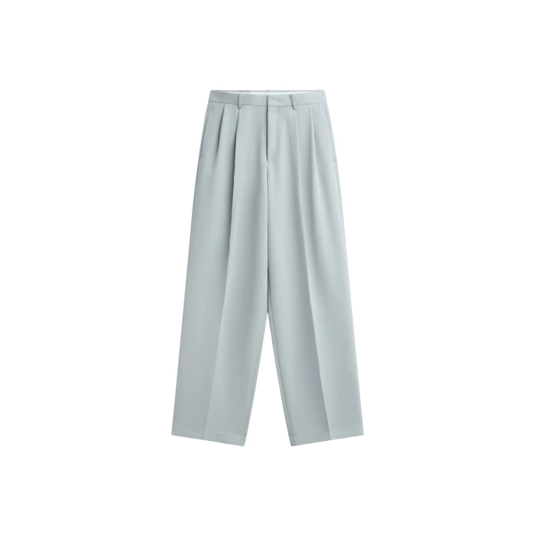 The Frankie Shop Duved Pleated Trousers - Slate Grey - Oversized Minimalist Pants in Grey - Shop at Luxury Shoes 