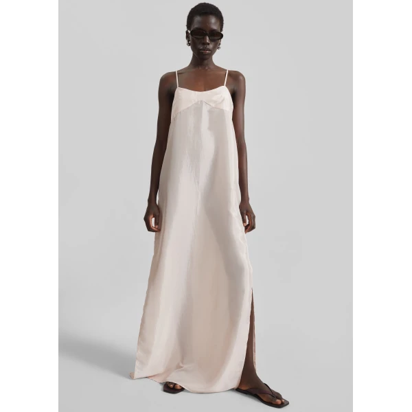 The Frankie Shop Dylana Sleeveless Maxi Dress - Faded Pink - Oversized Minimalist Dresses in Pink - Shop at Luxury Shoes 