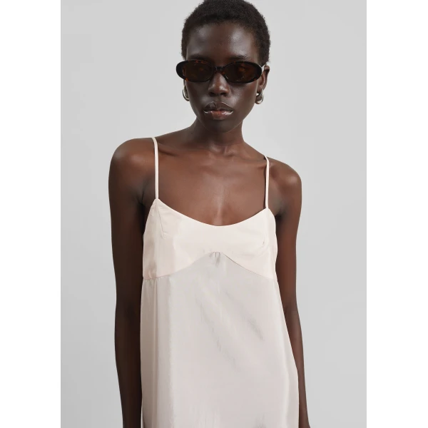 The Frankie Shop Dylana Sleeveless Maxi Dress - Faded Pink - Oversized Minimalist Dresses in Pink - Shop at Luxury Shoes 