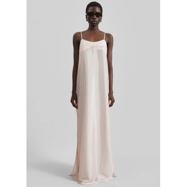 The Frankie Shop Dylana Sleeveless Maxi Dress - Faded Pink - Oversized Minimalist Dresses in Pink - Shop at Luxury Shoes 