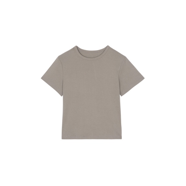 The Frankie Shop Eben Baby Tee - Taupe - Oversized Minimalist Tops in Beige - Shop at Luxury Shoes 