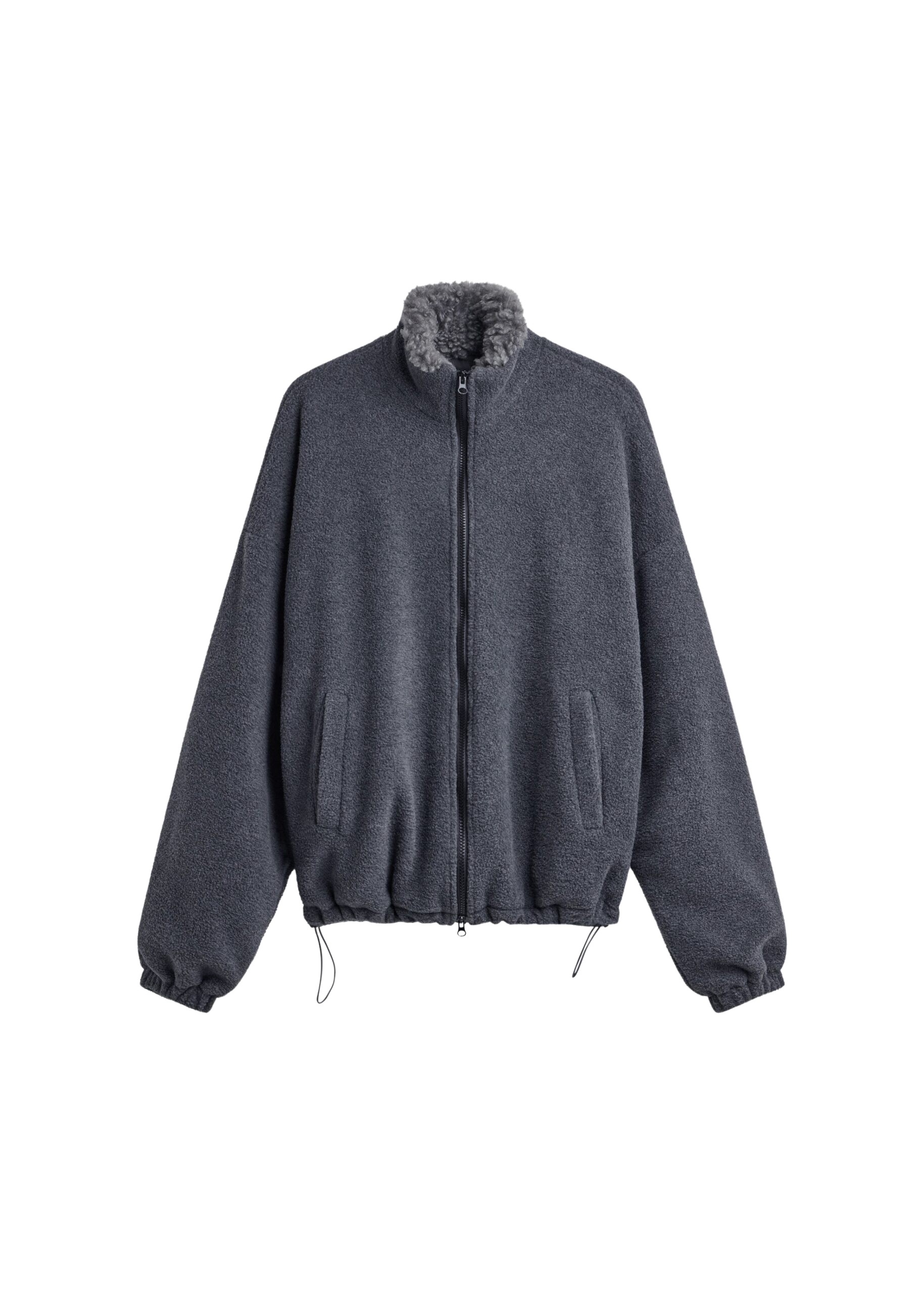 The Frankie Shop Edane Fleece Jacket – Dark Grey
