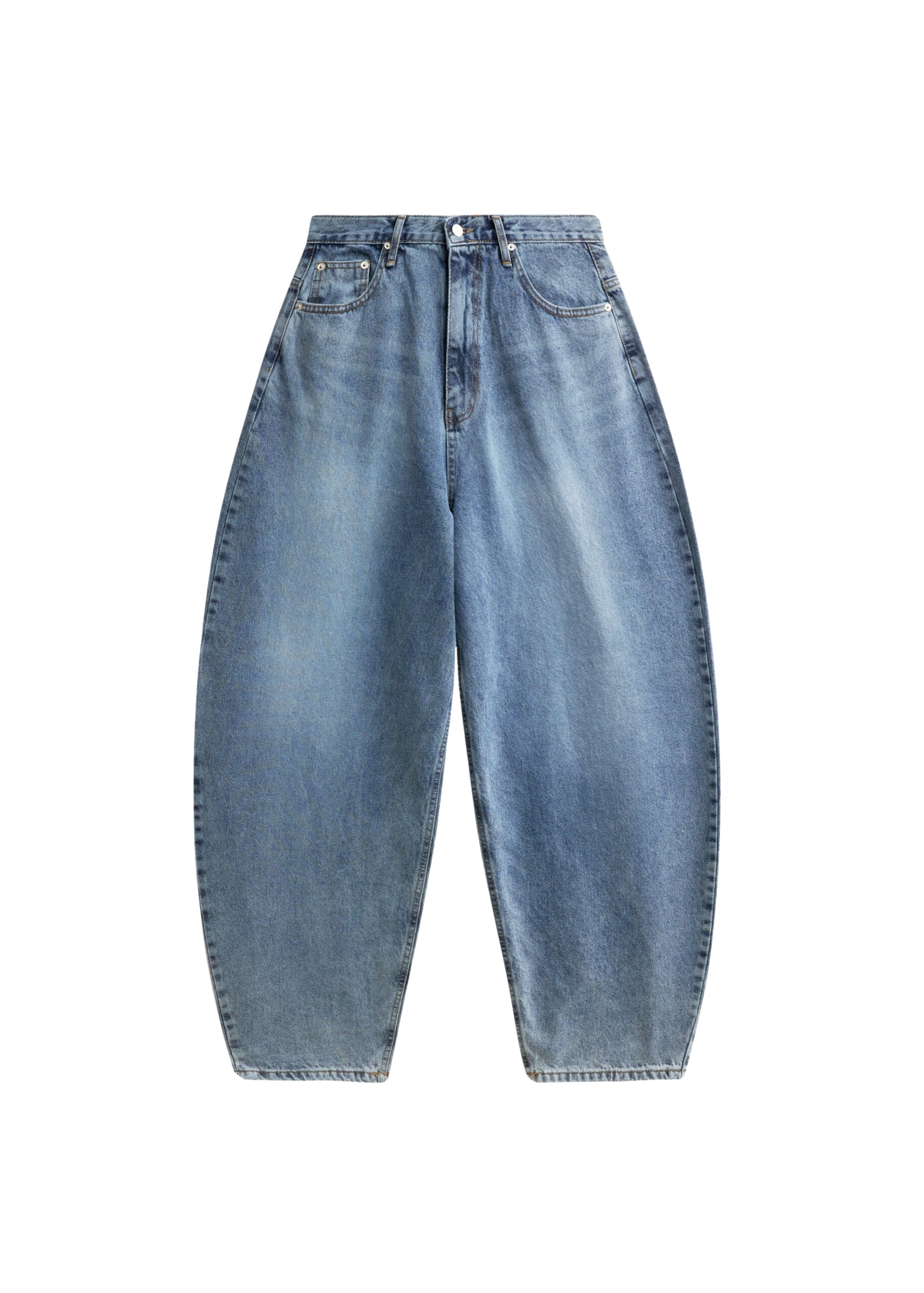 The Frankie Shop Elga Barrel Leg Jeans – Medium Wash