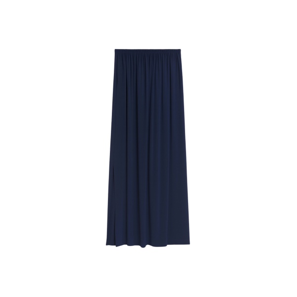 The Frankie Shop Elie Silk Fluid Maxi Skirt - Navy - Oversized Minimalist Skirts in Blue - Shop at Luxury Shoes 