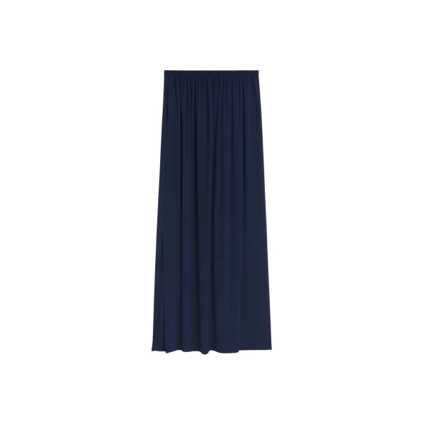 The Frankie Shop Elie Silk Fluid Maxi Skirt - Navy - Oversized Minimalist Skirts in Blue - Shop at Luxury Shoes 