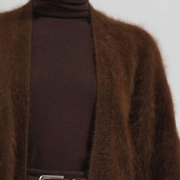 The Frankie Shop Elland Oversized Alpaca Cardigan – Olive Brown, view 4