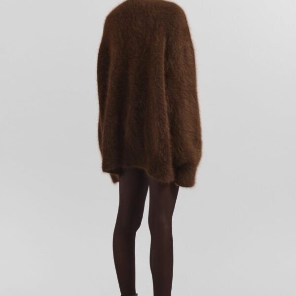 The Frankie Shop Elland Oversized Alpaca Cardigan – Olive Brown, view 6