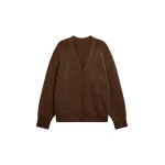 The Frankie Shop Elland Oversized Alpaca Cardigan - Olive Brown - Oversized Minimalist Knitwear in Beige - Shop at Luxury Shoes 