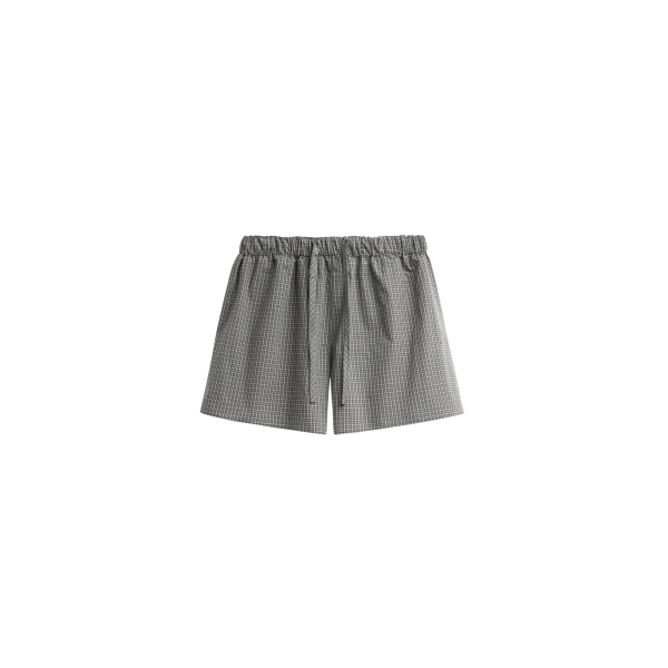 The Frankie Shop Ello Boxer Shorts - Checked Grey - Oversized Minimalist Shorts in Multicolour - Shop at Luxury Shoes 