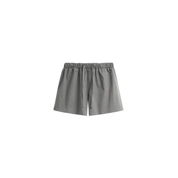 The Frankie Shop Ello Boxer Shorts - Checked Grey - Oversized Minimalist Shorts in Multicolour - Shop at Luxury Shoes 