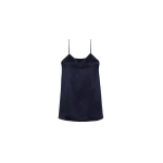 The Frankie Shop Elma Satin Mini Dress - Navy - Oversized Minimalist Dresses in Blue - Shop at Luxury Shoes 
