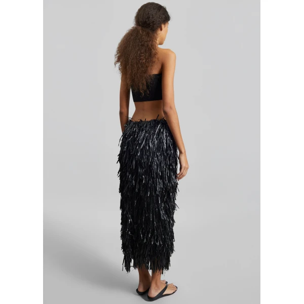 The Frankie Shop Elsie Knit Tube Top - Black - Oversized Minimalist Tops in Black - Shop at Luxury Shoes 