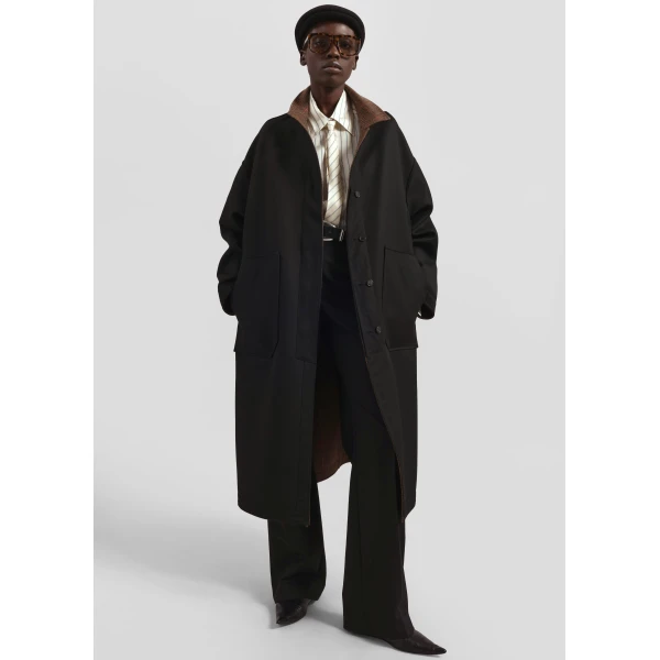 The Frankie Shop Elton Reversible Car Coat – Brown Glen Plaid, view 3